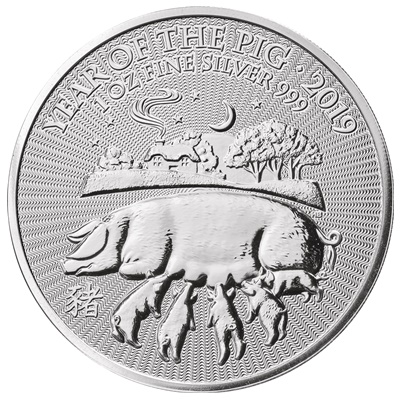 2019 1oz Silver Lunar Year of the PIG - Click Image to Close